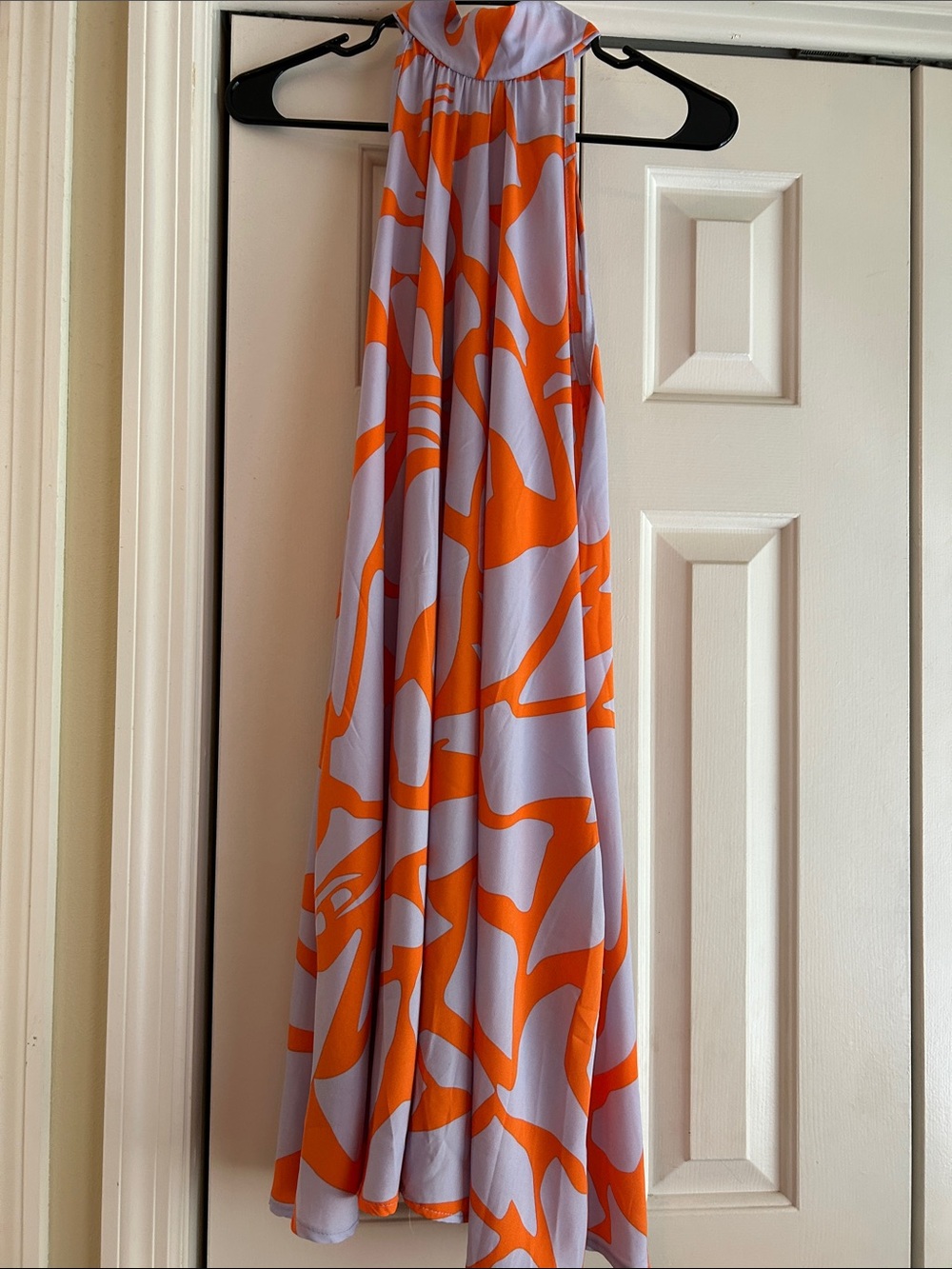 Jade by Jane tie neck Maxi Dress in Lavender and Orange